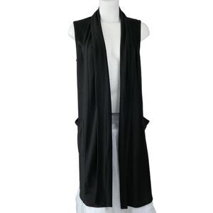 NWT Natori Sleeveless Duster Open Front Sz S Women's Cardigan Pockets Oversized